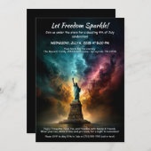 4th of July Invitation – Statue of Liberty Kaart (Voorkant / Achterkant)