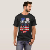 4th Of July Just Here To Bang Funny USA Flag Sungl T-shirt (Voorkant volledig)