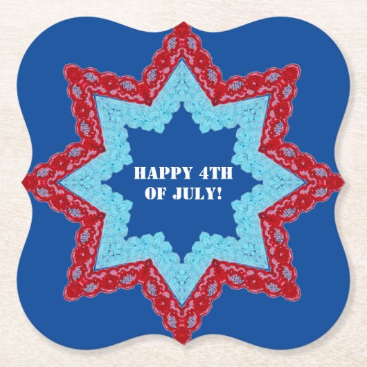 4th of July Lace Red White Blue    Kartonnen Onderzetters (Voorkant)