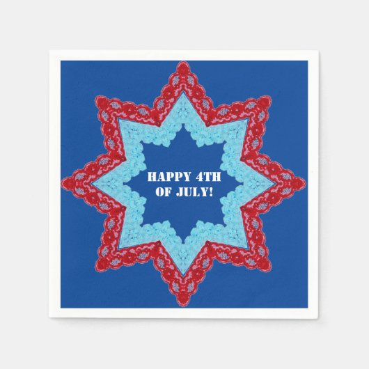 4th of July Lace Red White Blue  Servet (Voorkant)