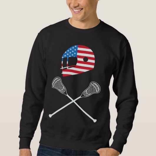 4th Of July Lacrosse American Flag Patriotic Trui (Voorkant)