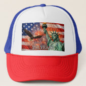 4th of July Liberty Eagle Fireworks USA 250th Trucker Pet (Voorkant)
