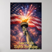 4th of July Liberty Torch Fireworks USA 250th Poster (Voorkant)