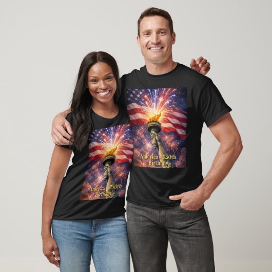 4th of July Liberty Torch Fireworks USA 250th T-shirt (Unisex)