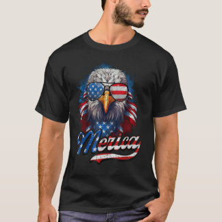 4th of July Merica Eagle USA Flag American Indepen T-shirt