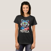 4th Of July Merica Raccoon Aromantic Sunglasses Fl T-shirt (Voorkant volledig)