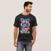 4th Of July Merica Raccoon Bisexual Sunglasses Fla T-shirt (Voorkant volledig)