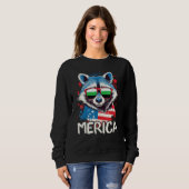 4th Of July Merica  Raccoon Neutrois Sunglasses Fl Trui (Voorkant volledig)