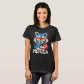 4th Of July Merica  Raccoon Pansexual Sunglasses F T-shirt (Voorkant volledig)