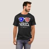 4th Of July MERICA Sunglasses All America USA Flag T-shirt (Voorkant volledig)