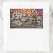 4th of July Mount Rushmore Humor with Fireworks Rechthoekige Sticker (Tas)