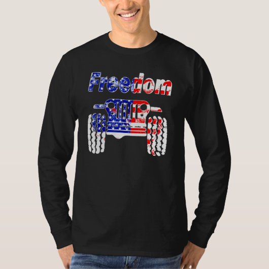 4th Of July Mud Ride UTV SXS Offroad Freedom Racer T-shirt (Voorkant)