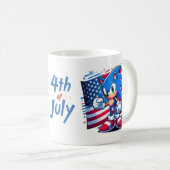 4th of July. Onafhankelijkheidsdag mok, Sonic mok, Koffiemok (Voorkant rechts)