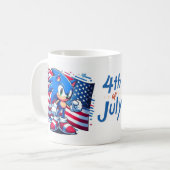 4th of July. Onafhankelijkheidsdag mok, Sonic mok, Koffiemok (Voorkant links)