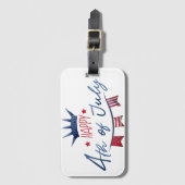 4th of July | Onafhankelijkheidsdag Waterverf Clip Bagagelabel (Voorkant (verticaal))
