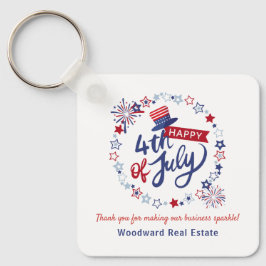 4th of July | Onroerend goed budget gepersonalisee Sleutelhanger