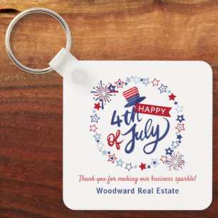 4th of July   Onroerend goed budget gepersonalisee Sleutelhanger