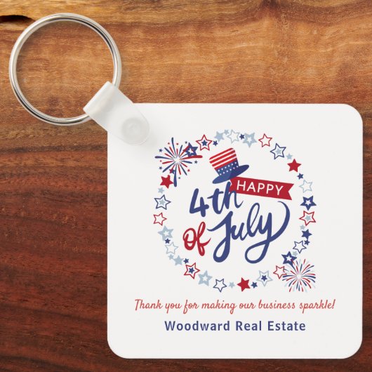 4th of July | Onroerend goed budget gepersonalisee Sleutelhanger (Voorkant)