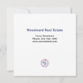 4th of July | Onroerend goed Dank u Klanten Budget Notitiekaartje (Achterkant)