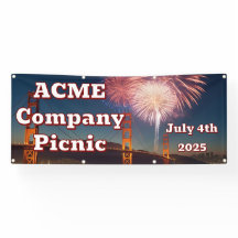 4th of July outdoor banner met grommets
