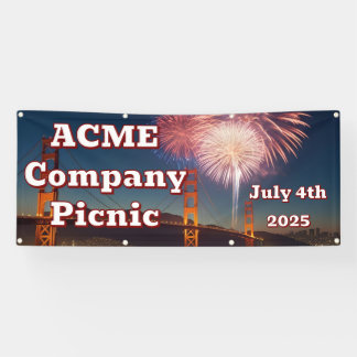 4th of July outdoor banner met grommets