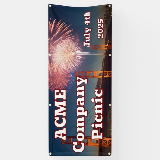 4th of July outdoor banner met grommets (Verticaal)