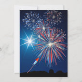 4th of July Party Stars & Fireworks  Invitations Kaart (Achterkant)