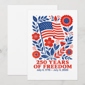 4th of July Patriotic 250th Anniversary 250 Years  Feestdagenkaart (Voorkant / Achterkant)