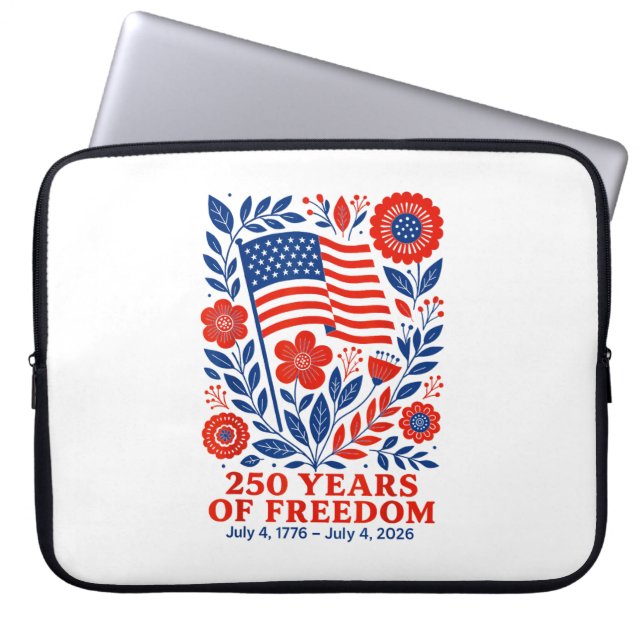 4th of July Patriotic 250th Anniversary 250 Years  Laptop Sleeve (Voorkant)