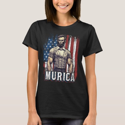 4th of July Patriotic Abraham Lincoln Graphic Jul T-shirt (Voorkant)