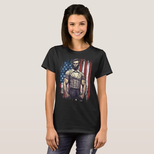 4th of July Patriotic  Abraham Lincoln Graphic Jul T-shirt (Voorkant volledig)
