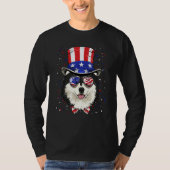 4th of July Patriotic Alaskan Malamute American US T-shirt (Voorkant)