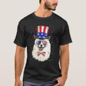 4th of July Patriotic American Eskimo Merica USA F T-shirt (Voorkant)