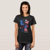 4th of July Patriotic American Nurse RN CNA ER ICU T-shirt (Voorkant volledig)