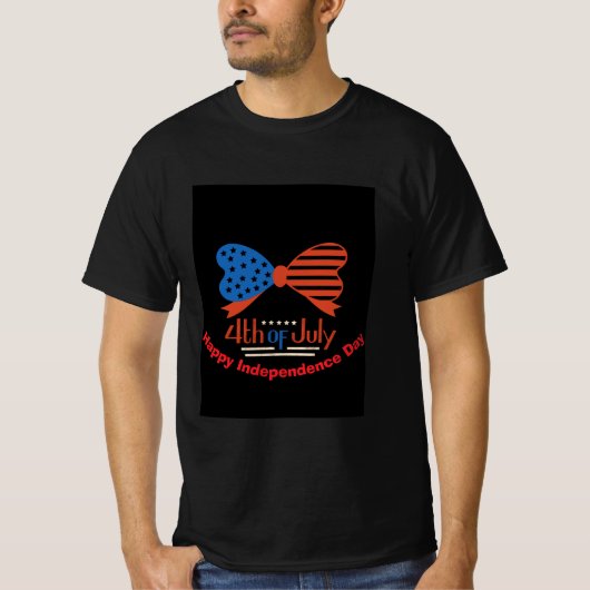 "4th of July" Patriotic Bow Design Custom T-shirt (Voorkant)