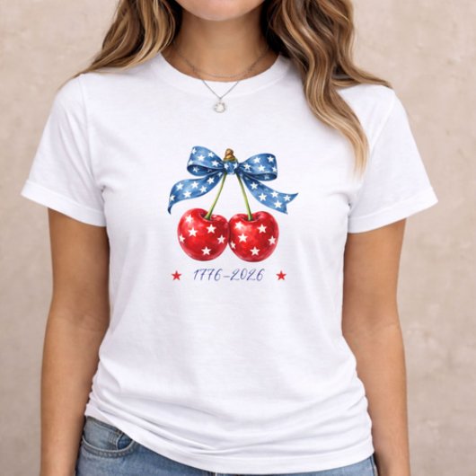 4th of July Patriotic Cherry Tri-Blend Shirt
