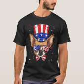 4th of July Patriotic Chihuahua American USA Flag  T-shirt (Voorkant)