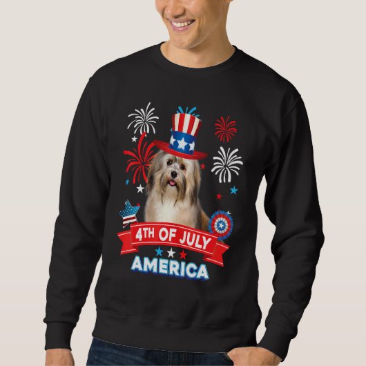 4th Of July Patriotic Day Havanese Dog Independenc Trui (Voorkant)