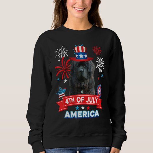 4th Of July Patriotic Day Newfoundland Dog Indepen Trui (Voorkant)