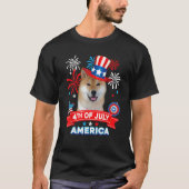 4th Of July Patriotic Day Shiba Inu Dog Independen T-shirt (Voorkant)