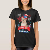 4th Of July Patriotic Day Singapura Cat Independen T-shirt (Voorkant)