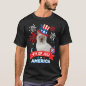4th Of July Patriotic Day Tonkinese Cat Independen T-shirt (Voorkant)