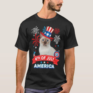 4th Of July Patriotic Day Tonkinese Cat Independen T-shirt