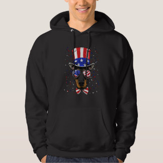 4th of July Patriotic Doberman Pinscher American U Hoodie