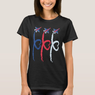 4th of July Patriotic Fighter Heart Airplane Veren T-shirt