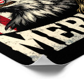 4th of July Patriotic Funny Eagle 4 juli Verenigde Poster (Hoek)