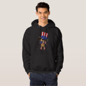 4th of July Patriotic Greyhound USA American Flag  Hoodie (Voorkant volledig)
