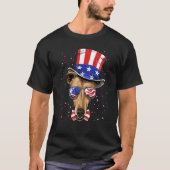 4th of July Patriotic Greyhound USA American Flag  T-shirt (Voorkant)