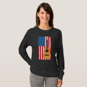 4th Of July Patriotic Guitarist American Flag Guit T-shirt (Voorkant volledig)