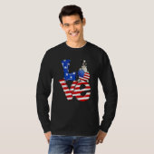 4th Of July Patriotic Love Boston Terrier American T-shirt (Voorkant volledig)